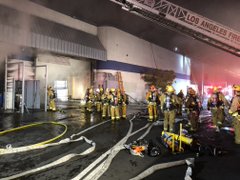LAFD Photos of a May 19, 2020 Major Emergency Structure Fire in Downtown LA known as the Mateo Street Fire 