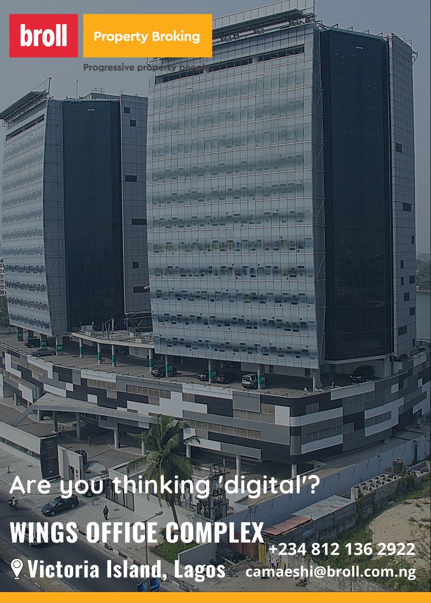 How do you think the digital transformation will impact your office space requirement?
The Wings Office Complex is open to understand your requirements better. 
Contact us today!

#BrollNigeria #digitaltransformation #officespace #digitalstrategy #realestate