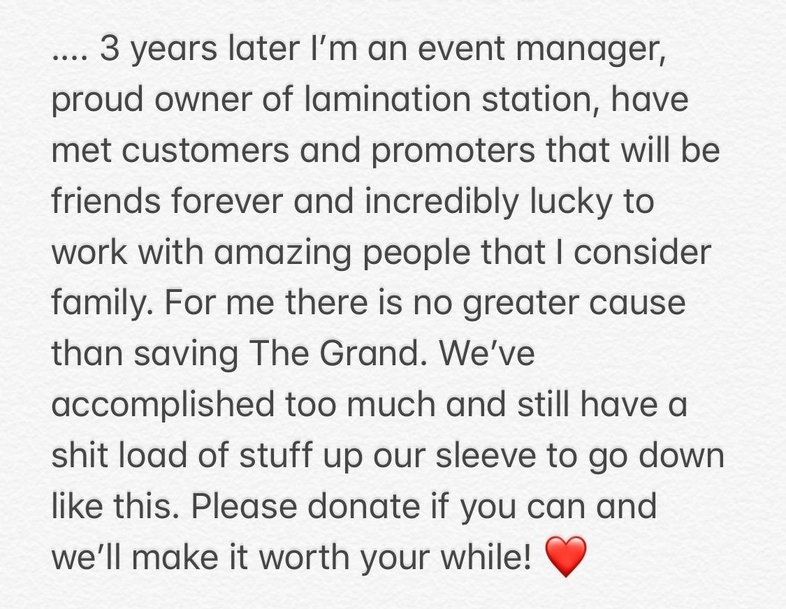 BecauseImNessy's tweet photo. The Grand needs you ❤️please donate if you can https://t.co/LLLRygscdG https://t.co/EX5WUtz6Cx