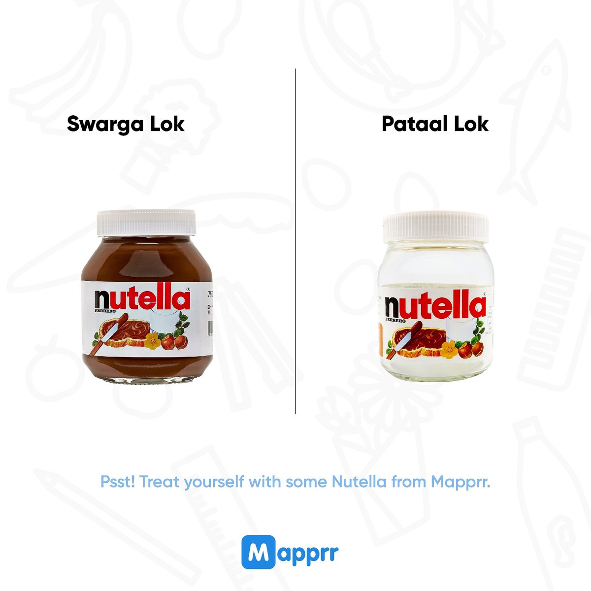mapprr's tweet photo. Get out of Pataal Lok right now! 
Order from Mapprr and enjoy no-contact delivery. 

#mapprr #mapprrnow #send #order #deliver #covid #nutella #topicalpost #trending #trendingnow #trendingindia #pataallok #pataallokonprime #indiantelivision #meme #memes #relatable #chocolate https://t.co/iF3FEfgJCp
