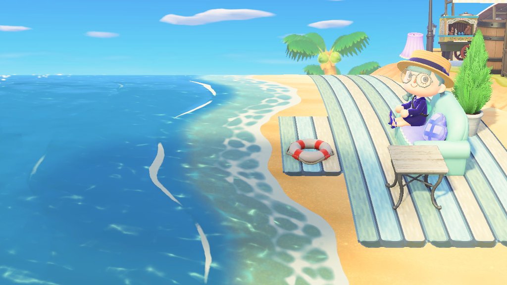 キウイグリーン Youtube マイデザ配布 2枚完結のビーチデッキ用マイデザインです ふち部分は柵とピッタリ重なるサイズにしてあるので 柵を合わせるのがおすすめ 作者idで検索すると島クリエイターの道に合わせて貼れる透過verもdlできます あつ