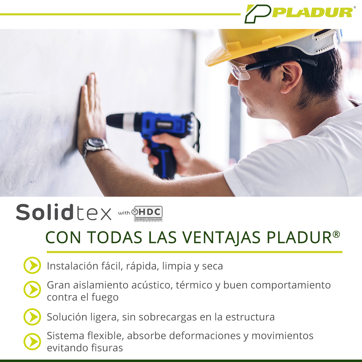 pladur_ES's tweet photo. Más limpio, más rápido, más Pladur®. Solidtex es una placa de yeso laminado de altas prestaciones con excepcional solidez y resistencia mecánica que mantiene todas las ventajas de la placa de yeso laminado de Pladur®.

➕ℹ https://t.co/c6B4Ob7LuU

#Pladur #Solidtex🐘#AguantaTodo https://t.co/yaTVLbtA9B