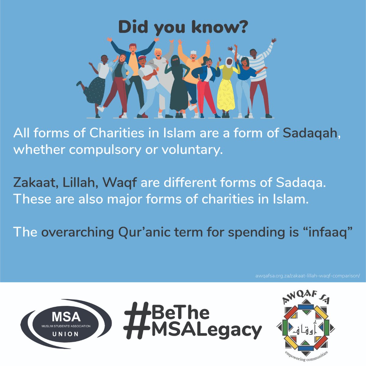 MSA_Union's tweet photo. We encourage everyone to consider donating to MSA's Waqf account. Many of us have benefited greatly from MSA programmes or have developed & grown by being part of MSA
@awqafsa will be live on 20th May 2020.
Details will follow soon!
#BeTheMSALegacy #RamadanWithUnion
#MSAUnion https://t.co/KEhLdVbXOv