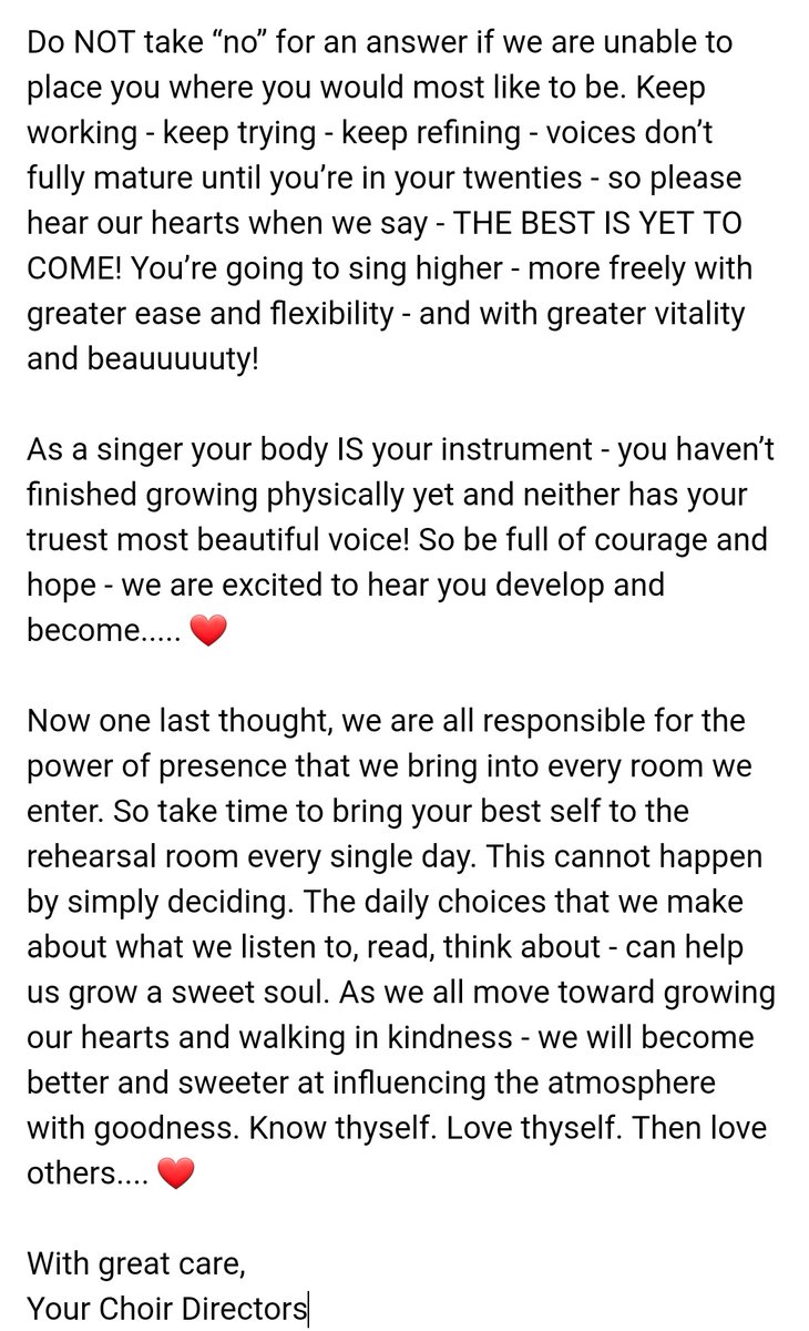 Stole this from a fellow choir director, and it so beautifully expresses how we all feel about auditions ❤🎶