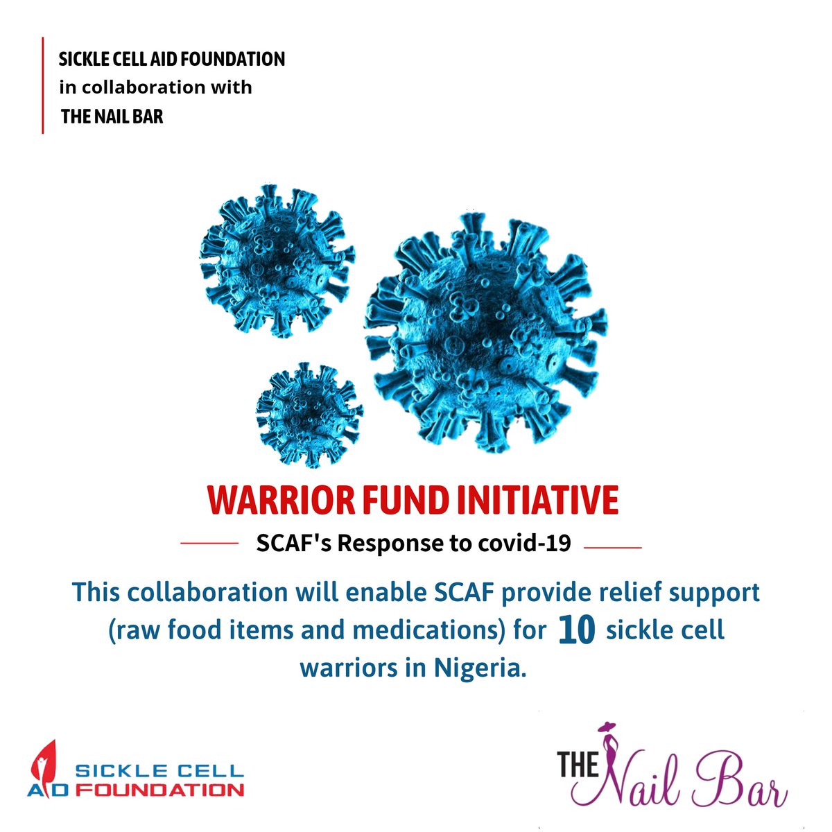 SCAF_Nigeria's tweet photo. We appreciate the @thenailbarng for collaborating with us to reach out to 10 sickle cell warriors in Nigeria. Thank you for making the warriors happy.
#SCAFxCOVID19 #SCAFwarriorFund
#SCAFxCOVID #COVID19 https://t.co/cRoTSdOwZl