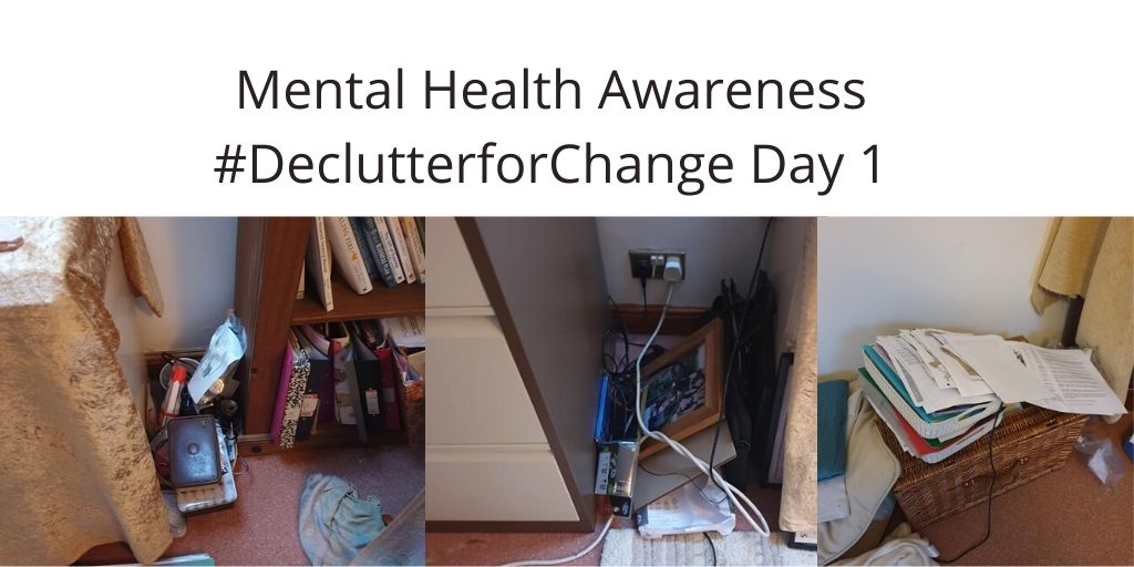 brainhealthCIC's tweet photo. Day 1
Take a picture of clutter you want to change post on social media – I will be taking part in this too! See the picture below.
Watch out for tomorrow's post bespoke recording to help clear clutter.
Post on social media hashtag
#Mentalhealthawrnessweek
#declutterforchange https://t.co/furqW1yvrN