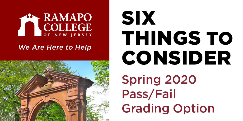 A thread for those thinking about the Pass/Fail Grading Option for the Spring 2020 semester. Please keep these 6 things in mind before deciding. Students have until May 26, 2020 at 11:59 pm - one week AFTER letter grades are viewable - to opt in.  #RCNJ