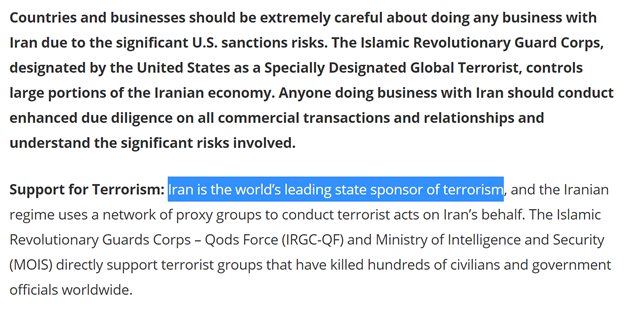 THREAD1) @IlhanMN’s tweet about terrorism is quite interesting. #Iran has long been described as the “world’s leading state sponsor of terrorism.”But don’t be surprised by Omar deliberately neglecting this fact. She parrots Iran’s talking points & has ties to Tehran’s lobby.
