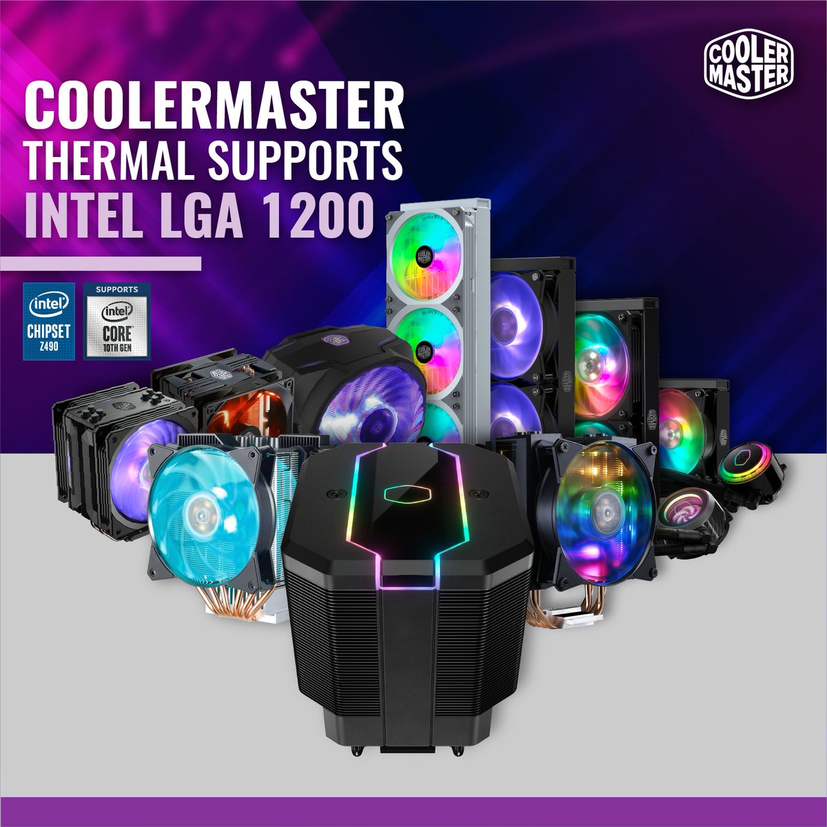 CoolerMasterME's tweet photo. نحن جاهزون لمعالجات الجيل العاشر من إنتل. ماذا عنكم؟ 😎💪

#CoolerMaster #MakeItYour #Intel #10thgen #LGA1200 #إنتل_الجيل_العاشر #خليها_على_طريقتك https://t.co/kBZCd0CHFs