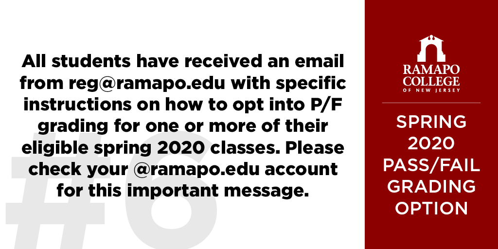 Sixth, while we tried to keep this thread brief, you should have an email from reg@ramapo.edu with the more in-depth details on how to opt in. Please make sure to review it!  #RCNJ