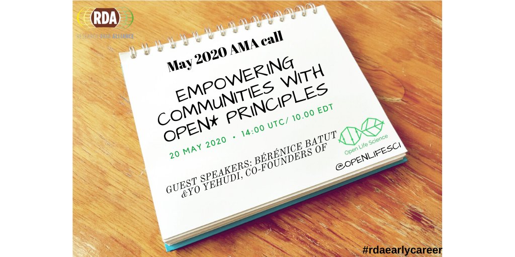 rdaeceig's tweet photo. Who's ready for tomorrow's AMA?! 😀

On 20 May, we welcome @bebatut and @yoyehudi from @openlifesci to learn about their work with capacity building for #openscience in the #lifesciences.

➡️Find out more and register here: https://t.co/fR90mguksm https://t.co/xHcagh7d4l