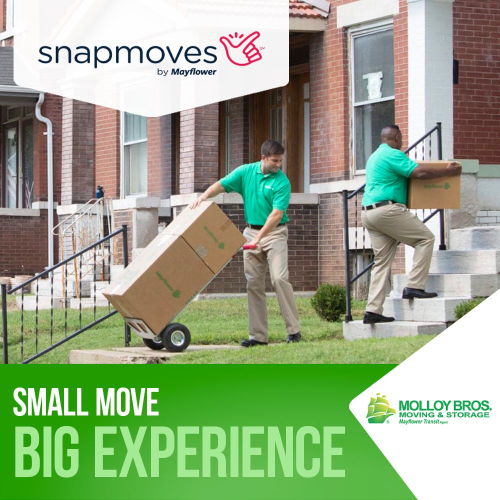 MolloyBros's tweet image. With benefits like exclusive containers, guaranteed load and delivery dates, and pricing to fit your move, what's not to love about #Snapmoves by Mayflower? Get big help for your small move when you call #MolloyBros Moving &amp;amp; Storage! (516) 396-7660