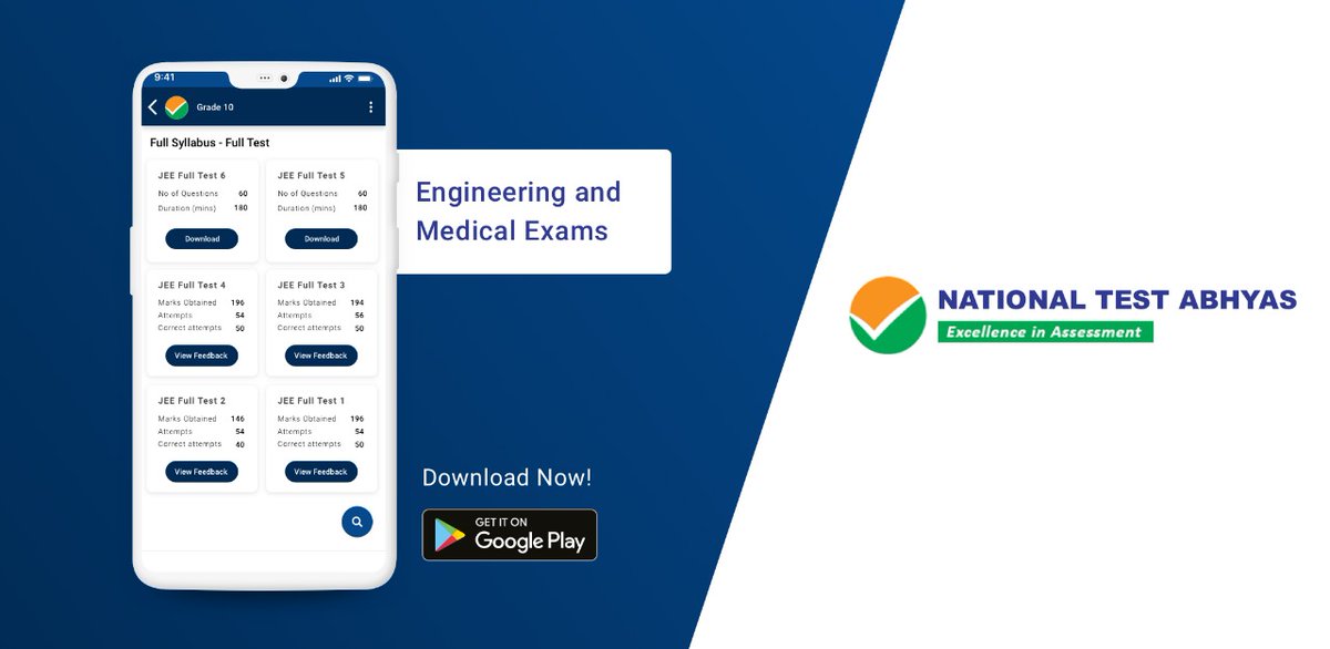 NTA_Exams's tweet photo. National Test Abhyas https://t.co/3yIpkO1QYg