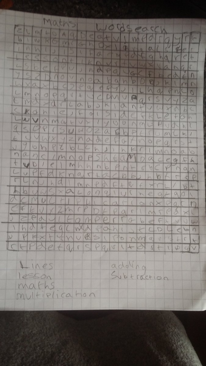 Don't forget about our 20 offline tasks! Ryan Frost in Y9 has been doing some great home learning this week and completed Task 19: making a maths word search. Why not try to solve his and have a go at making your own! Achievement points have been added Ryan.

<a href="/WalesHigh/">Wales High School</a>