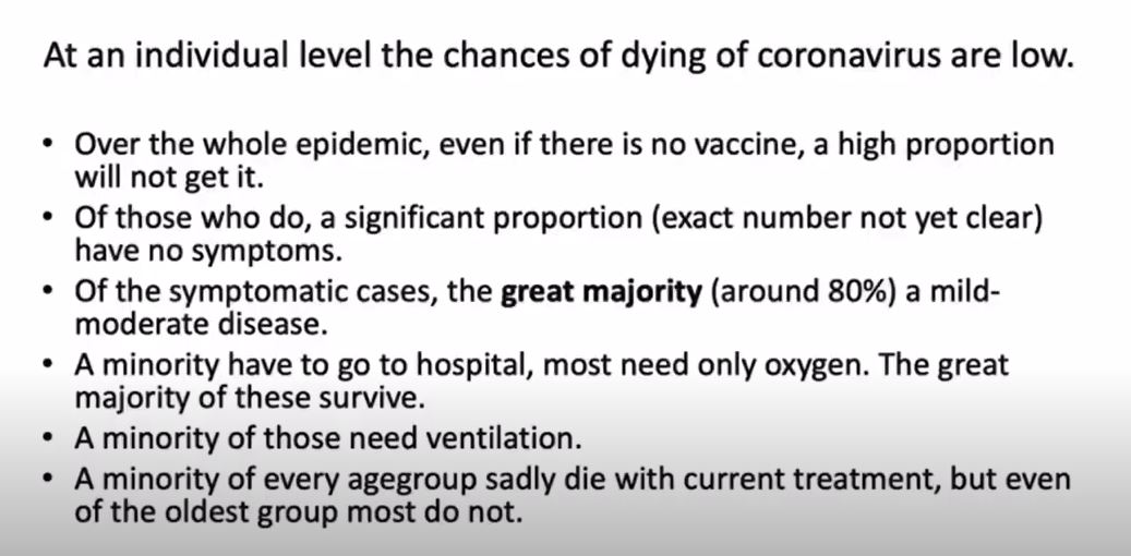 Chris Whitty, UK Chief Medical OfficerI will keep sharing this until it fully sinks in.1. Over the whole EPIDEMIC (note he does not say Pandemic), even if there is no vaccine, a high proportion will not get it. #COVID19