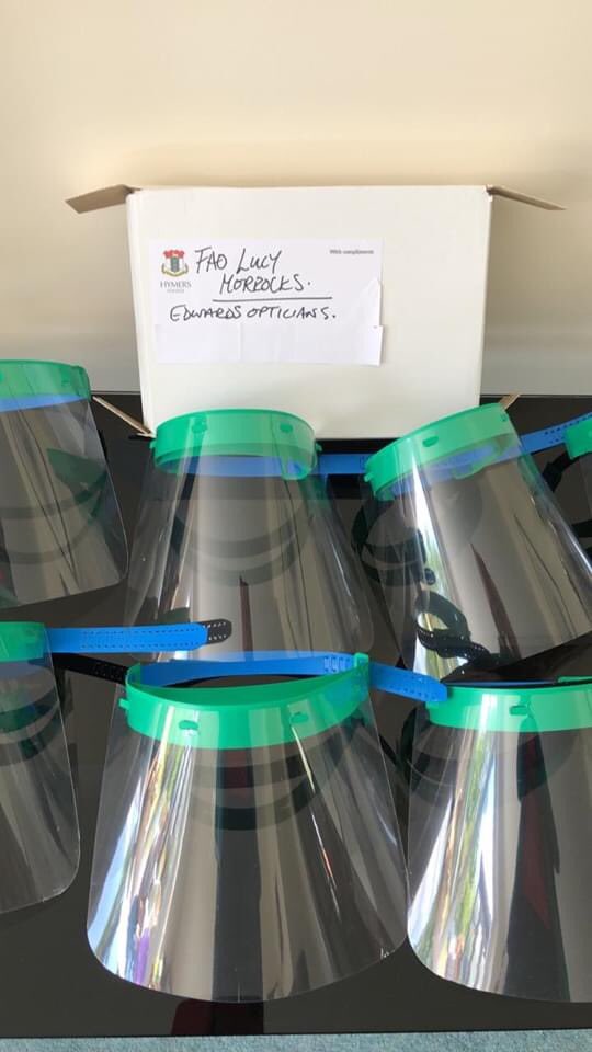 LucyMli's tweet photo. Thank you Mr Mills and the DT Dept at Hymers College for supplying us with PPE face shields.  Edwards Opticians Beverley &amp; Eye Deal Opticians Goole.  @HymersDT https://t.co/D2l3JFKjon