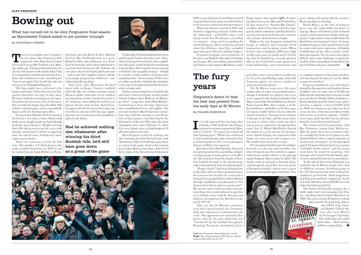 In 2013 Alex Ferguson decided to announce his retirement the evening before our next issue went to print, which meant a last-minute rejig and new cover. A few years later Sepp Blatter did the same thing with his resignation – yet another reason to dislike him