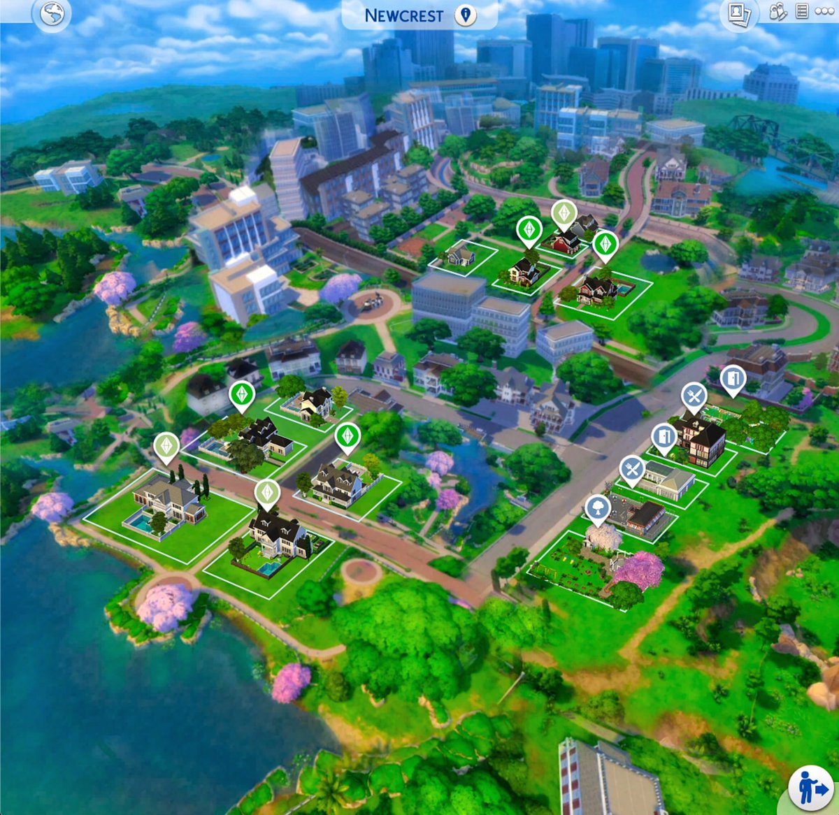 Sims 4 застроенный ньюкрест. ньюкрест симс 4 застроенный. город ньюкрест в симс 4. симс 4 застроенные города. Sims 4 виллоу крик.