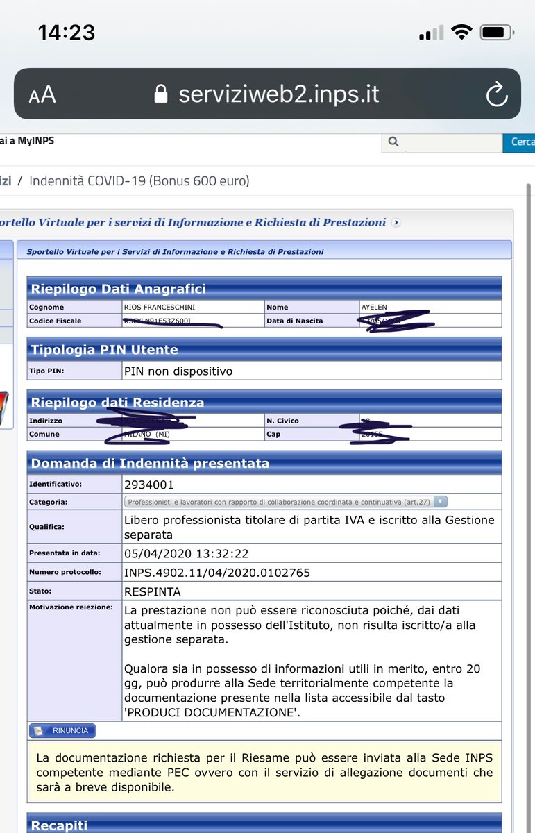 ayeriosf's tweet photo. @INPS_it come faccio a dimostrare che SI sono iscritta alla gestione separata? Che documenti devo presentare e dove li trovo? grazie https://t.co/5jMFilcHgs