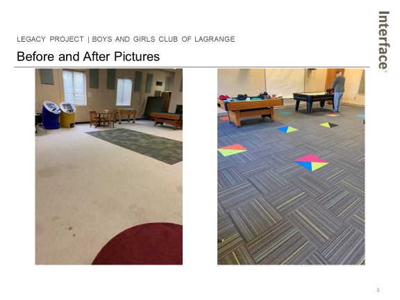 Recognizing <a href="/interface/">Interface</a>  Troup County Culture Action Team!The team organized a 2-day project at the #LaGrangega Boys &amp; Girls Club installing 170+ yards of new carpet to update the kids game room!  Thank you Interface for your contributions to our community! #existingindustry
