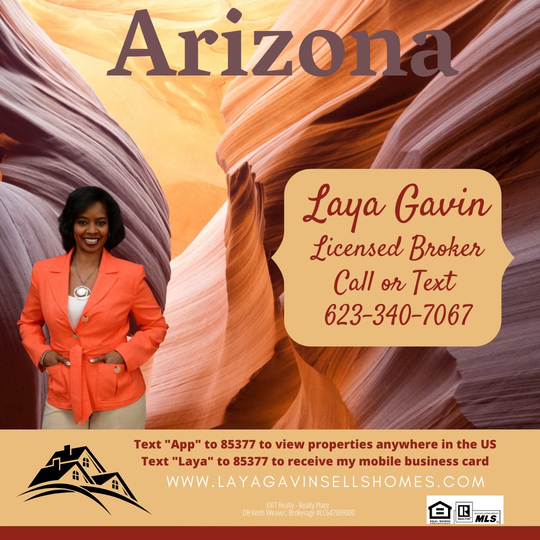 MGbaseintel's tweet image. For help with all your real estate needs (buying, selling, leasing, investing or property management).  
Moving Up!  Downsizing! Or Estate Planning. We can help!
Call or Text Today at 623-340-7067
#LayaGavinSellsHomes
#TeamEXITRealtyAZ
#ListWithLaya #ProbateSales #HUDHomesForSale