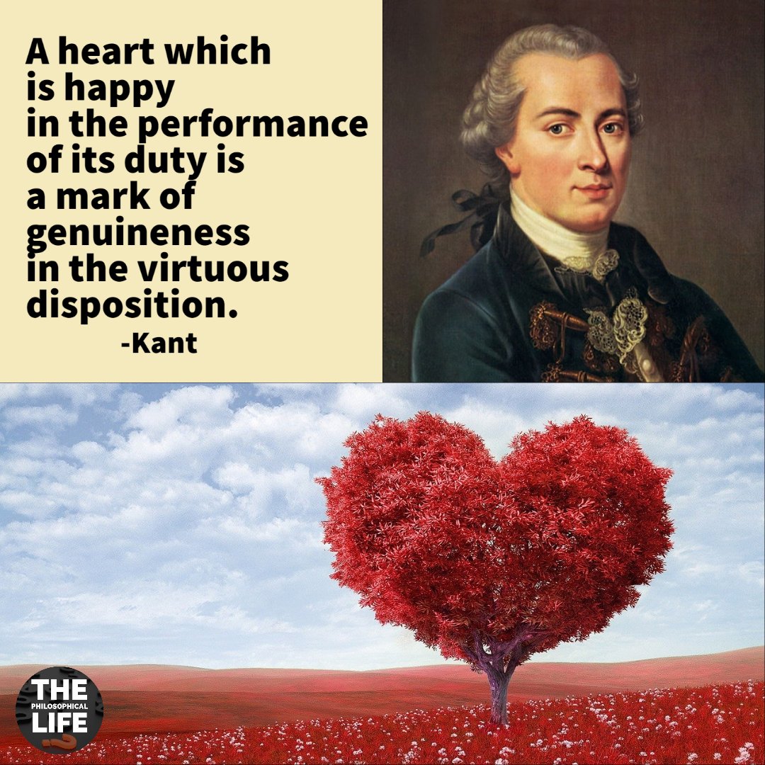 learnphilosophy's tweet photo. For Kant, virtue makes us such that we are worthy of happiness. And happiness is a pointer that you possess the virtue.
---
#kant #moralityquotes #thoughtfulquotes #thinkerquotes #thinking #philosophy #philosophical #philosopher #philosophers #philosopherquotes https://t.co/kR15ZHrUtr