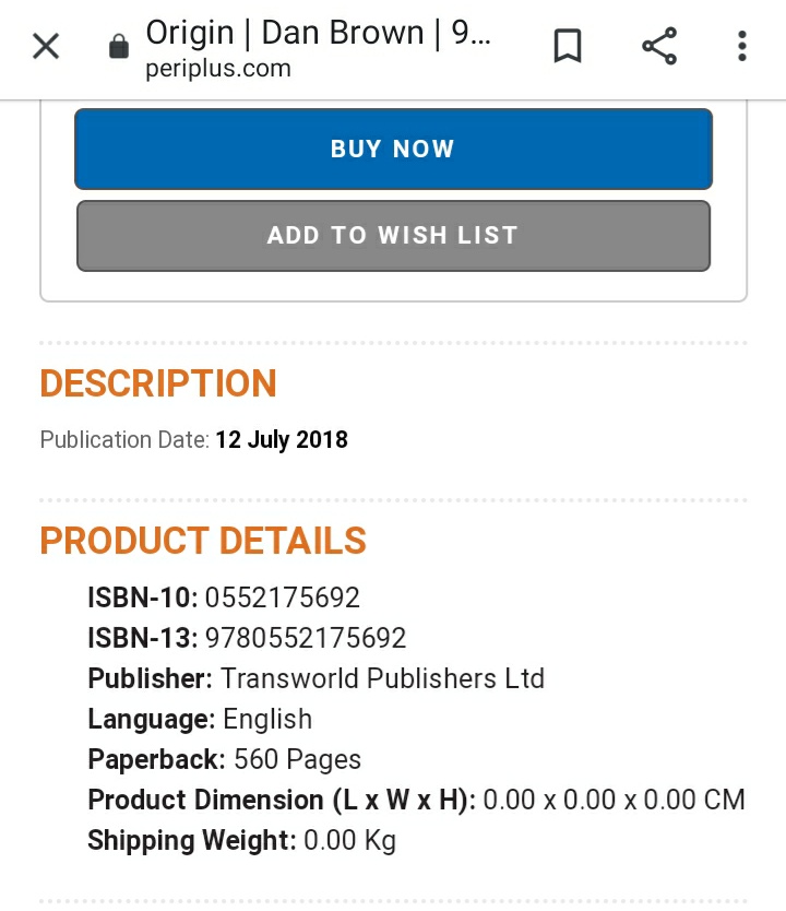 /LT ini kok product dimension sama beratnya 0 yah 😭 padahal diatasnya ditulis paperback. apa lagi error?