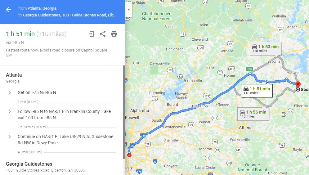 Plato describes Atlantis as having a temple of Posedian at the center of the city, where there was a pillar that had inscribed in it their most hallowed laws.Sound familiar to another monument? Perhaps one located a mere 110 miles outside of a similar-sounding city?ATLANTa