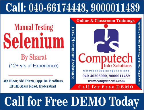 computechis's tweet image. Selenium online training by Computech, Kukatpally, Hyderabad