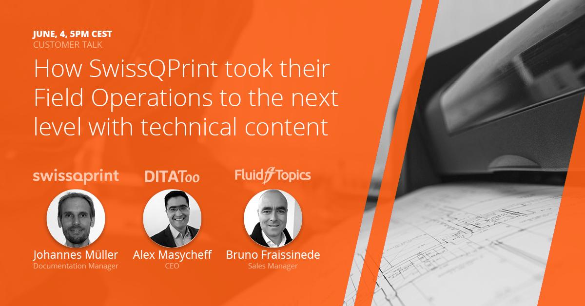 DITAToo1's tweet photo. Join @FluidTopics and me to learn how a leading maker of high-end digital printing systems uses DITAToo #DITA CCMS and FluidTopics to bring field operations up to the next level with tech content. To register: https://t.co/TXEeIkGjnT https://t.co/LLqvT1uWwS