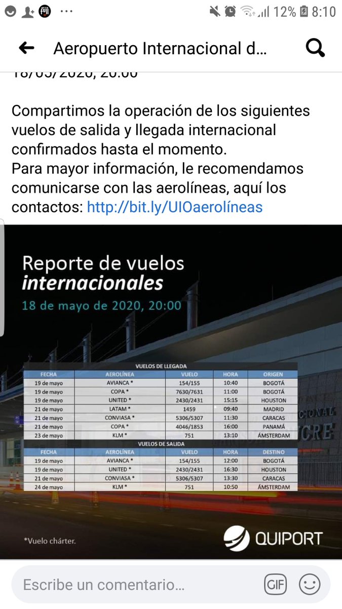 Fernand67405254's tweet photo. No va a salir, aqui estan los vuelos de salida para estas fechas. https://t.co/bDhXmPBGYd