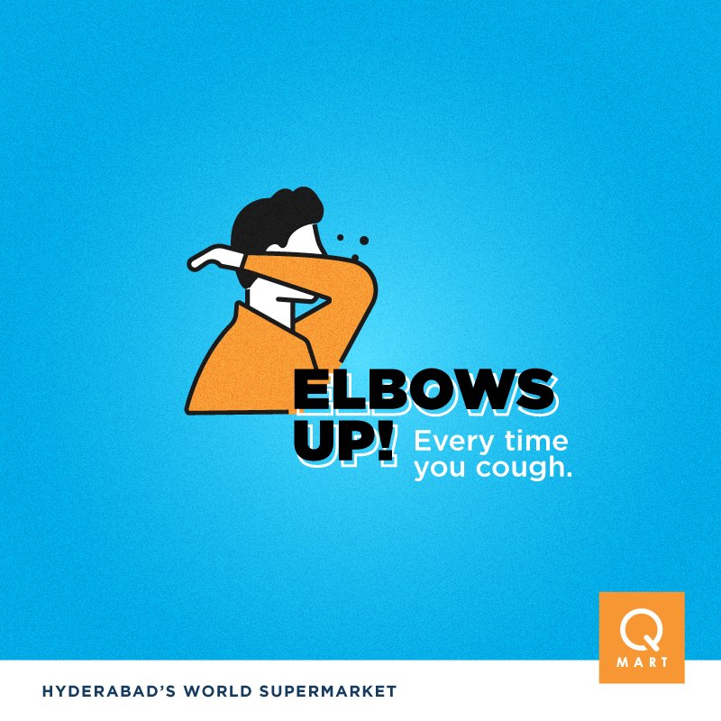 QMartRetail's tweet photo. Let's protect ourselves and everyone around us by making it a habit to cough into our elbows.
 
 #Covid19 #coronavirus #hygienetips #Staysafe #covidrules #personalsafety  #QMart #QMartHyderabad #WorldSupermarket #QCares #GroceryShopping #SupermarketsinHyderabad #HyderabadShopping https://t.co/mPg8Ah7RRN
