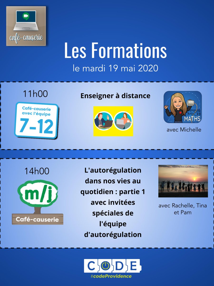 Rejoingnez-nous aujourd'hui pour nos formations via <a href="/google_meet/">Google_Meet</a> <a href="/CscProvidence/">Csc Providence</a> #apprentissageadistance #codeprovidence #cavabienaller