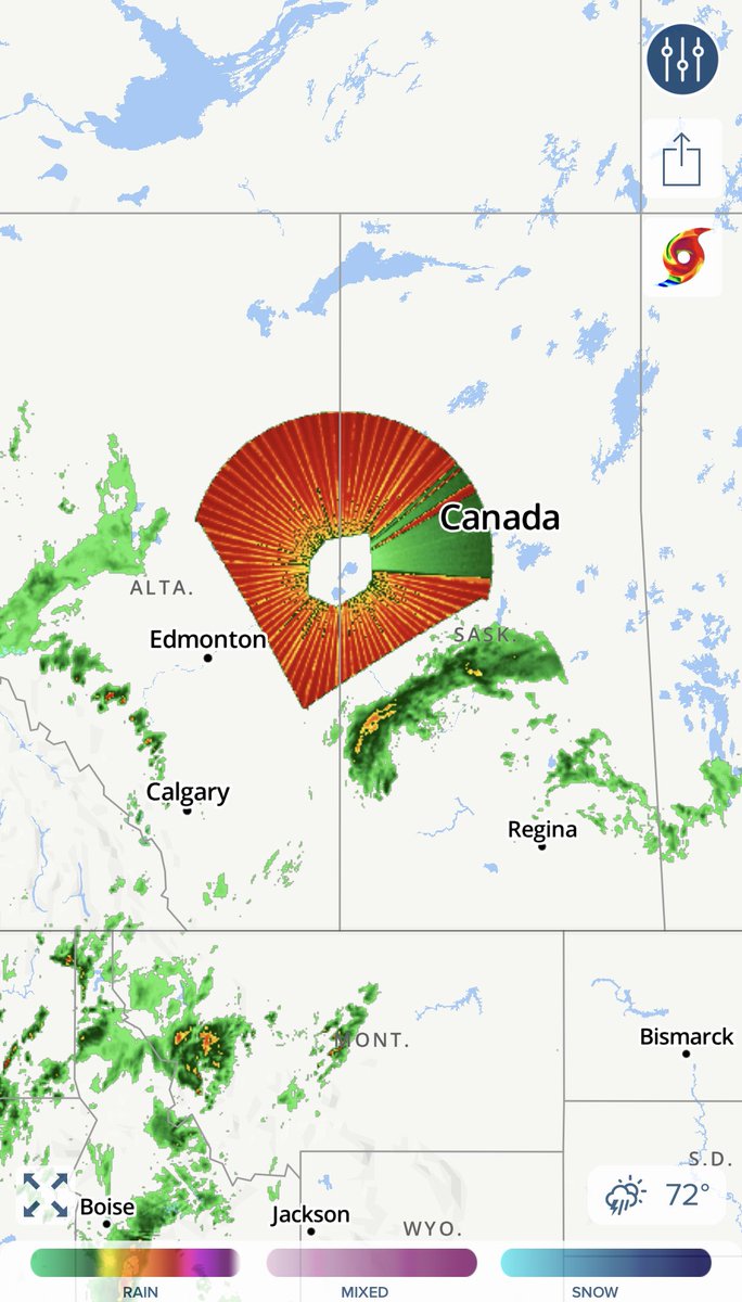 dustless's tweet image. What is this strange radar pulse over Canada? #QuantumRadar? It was seen yesterday at 8:28 pm