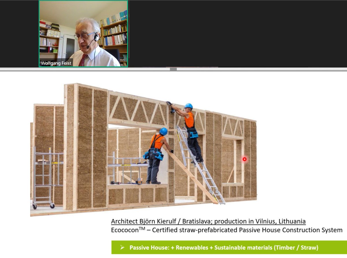 By incorporating  #sustainable materials, we can solve another part of the problem of the building industry:An example is the  @ecocoon certified straw PH construction system – this can save another 30% of the remaining energy demand (from the production and construction phases).