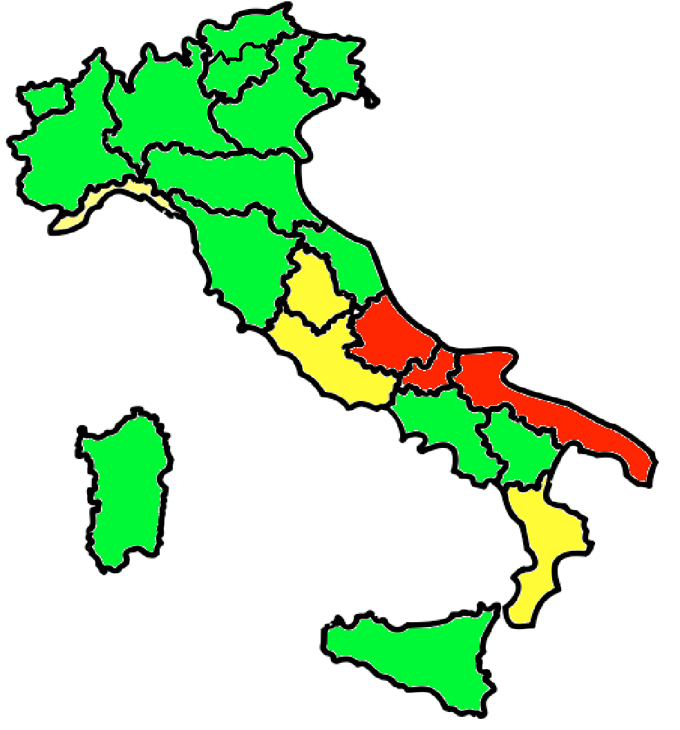 giorgioimpe's tweet photo. Prosegue il monitoraggio di @adaptland sul #stage e #tirocini extracurriculari in Italia. 

In VERDE le regioni ammettono i tirocini in presenza;
In GIALLO le regioni in cui attendere la prossima settimana;
In ROSSO le regioni che non si sono ancora espresse.

#giovanielavoro https://t.co/obx1mLuehR
