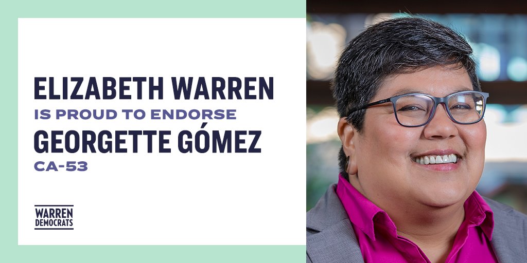 As we meet this moment of crisis,  @SDGeorgette's proven track record of fighting climate change and expanding affordable housing will be indispensable in Congress. I’m proud to add my voice to the broad coalition supporting Georgette.
