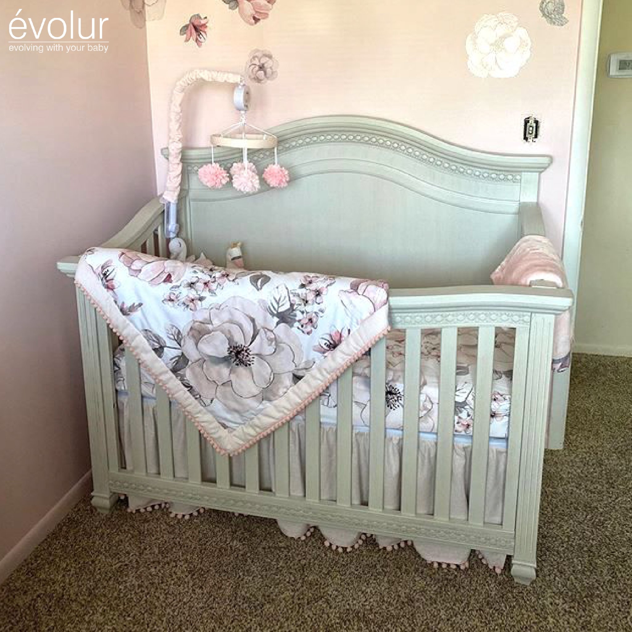 madison curved top crib