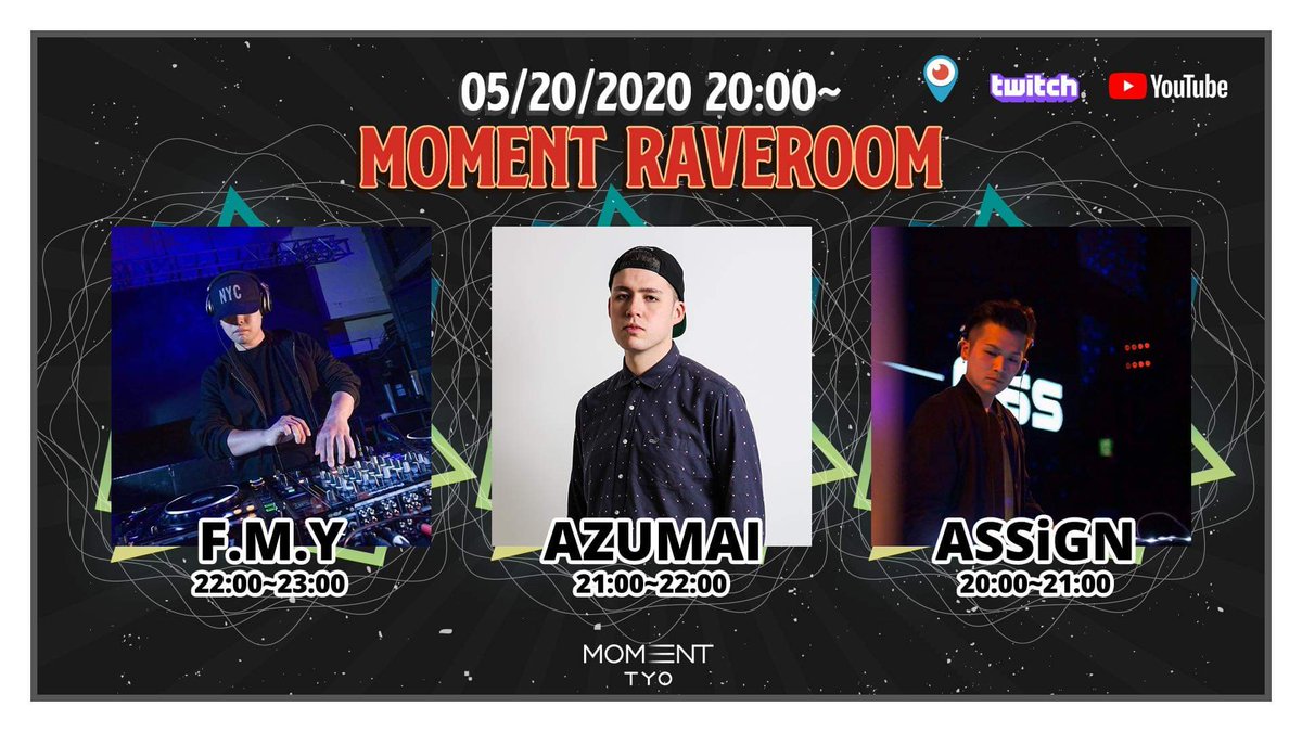 FMY_jp's tweet photo. 【告知】
明日20:00〜はMoment Raveroom
#Nine2 Crew3人で出演です。
お部屋でドラムンベースを堪能しちゃってください!
久しぶりのDJかつ配信なので妙な緊張が心地良いです。
お好きなお飲み物と一緒にお楽しみください。
配信URLはこちら
https://t.co/U1jfuyYJ9C
何卒、ご贔屓に!
#DNBJPN https://t.co/IsOE7kYCdf