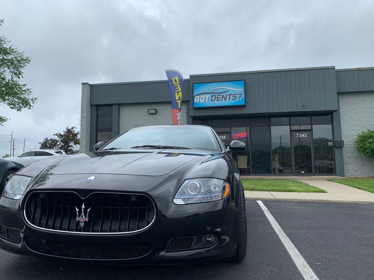 indy_dent_co's tweet photo. We have your ride’s dent and hail fix! Certified techs can handle the damage and restore your vehicle!  
 
Call today for your free estimate and more! 
 
#PDR #VisitIndy #Dents #Cars #DentRepair #Maserati #Work #RepairShop #SmallBusiness https://t.co/3JfozVhmPl