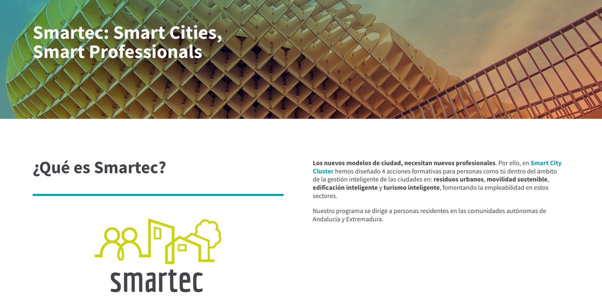smartcityclust's tweet photo. Seguimos aportando nuestro granito de arena para la #capacitacion de #profesionales para el desarrollo de la #Smarcity con el proyecto #Smartec @FBiodiversidad 

30 nuevos participantes iniciaron ayer su aventura en #Transporte y #Movilidadsostenible

 👉https://t.co/kMRGUjjMyy https://t.co/rsEQ5FOM65