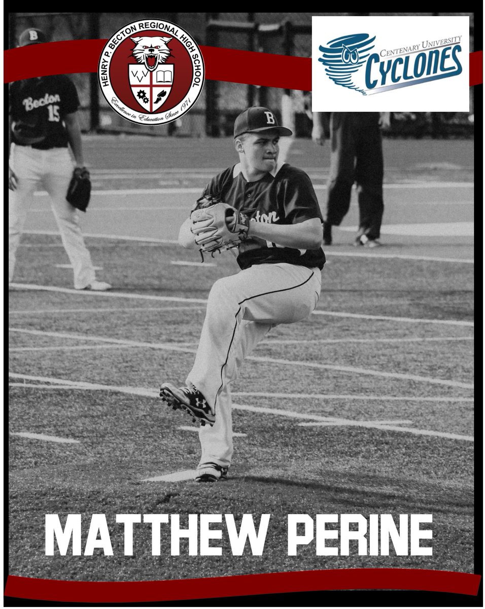 BectonAthletics's tweet photo. Wildcats #BectonBaseball CONGRATS to Senior Matt Perine our #BectonBest, 4 year Varsity athlete, 1st Team All-League NJIC athlete on continuing his athletic career at the next level @Centenary_NJ #BectonAthletics #BectonPride ⚾️🐾 https://t.co/N0JAfDR00U