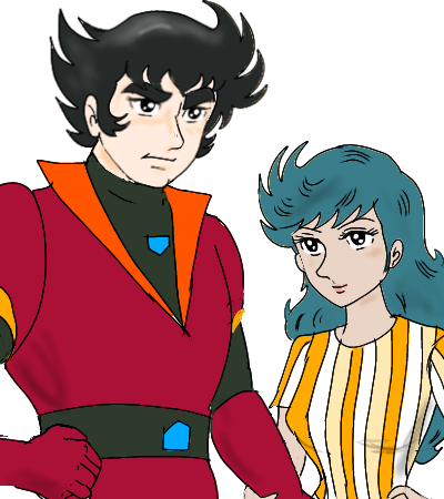 Akemi No Twitter らまそい グレートマジンガー 剣鉄也と炎ジュンのつもりで描いてみました Lineスタンプ用も描いてみました