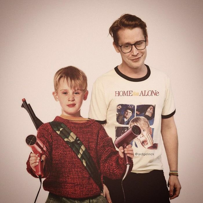 A dutch photographer Ard Gelinck has done the sweetest by merging the past and present of your favourite celebrities in one picture. You love to see it 1. Kevin McCallister & Macaulay Culkin