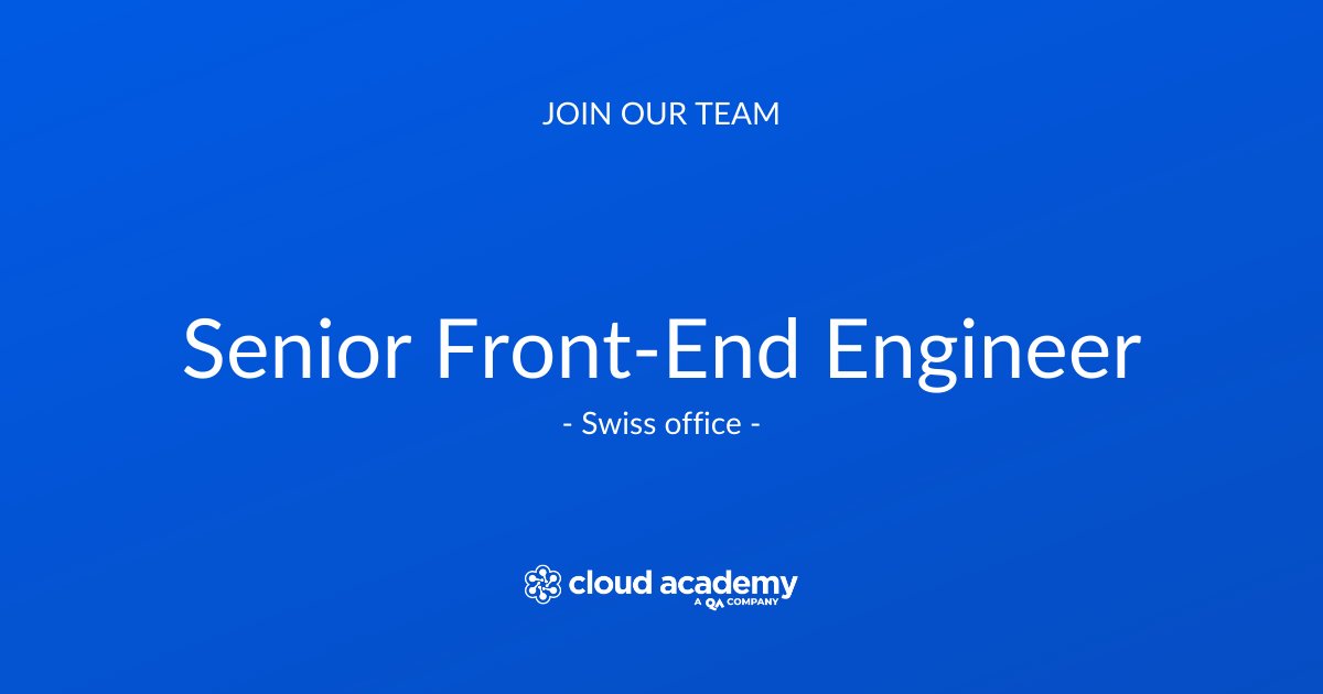 QANorthAmerica's tweet image. We’re looking for a Senior Front-end Engineer for our Swiss office. Do you have what it takes to propel our company to even greater heights? Show us what you&apos;ve got and apply now! 
cloudacademy.recruitee.com/o/senior-front…

#SeniorFrontEndEngineer #FrontEndEngineer #Engineering