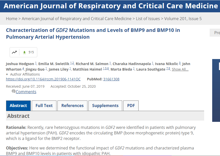 RoyalPapLib's tweet photo. #papworthauthors new publication: Characterization of Mutations and Levels of BMP9 and BMP10 in Pulmonary Arterial Hypertension. https://t.co/mI08aKFmLS. #BMP10 #BMP9 #GDF2 #PulmonaryArterialHypertension #PAH https://t.co/BOIGAmslH2