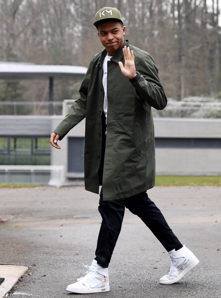 9. Kylian Mbappe is a French footballer with an enormous amount of talent, he became the second teenager to score in a world cup final after Pele.He loves dorning jackets, and his choices of sneakers(majorly Nike) are up there. A stylish footballer with a Midas touch.