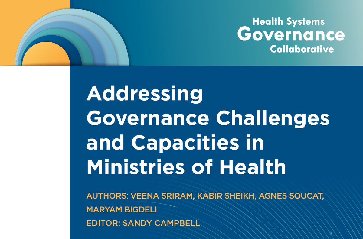 governance_hs's tweet photo. NEW! We are very excited to be releasing our first WHO Working paper!

"Addressing Challenges and Capacities  in Ministries of Health"

https://t.co/pxyidHXCym

@veena_sriram @docsheikh @asoucat @maryam_bigdeli https://t.co/m77PuFR7CP
