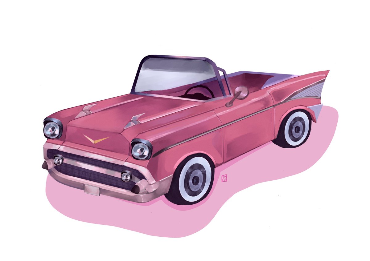 NydearithArts's tweet photo. so not long ago I decided to draw a car since I draw lots of people. this is what I got :D #chevy #chevybelair #chevypink #caar #pinkcar #vintagecars #illustration #vehicle #vehicleart #artwork #digitalart #digitalartwork #artist #practice #artpractice #drawing #illustrator https://t.co/5ioif0MrPV