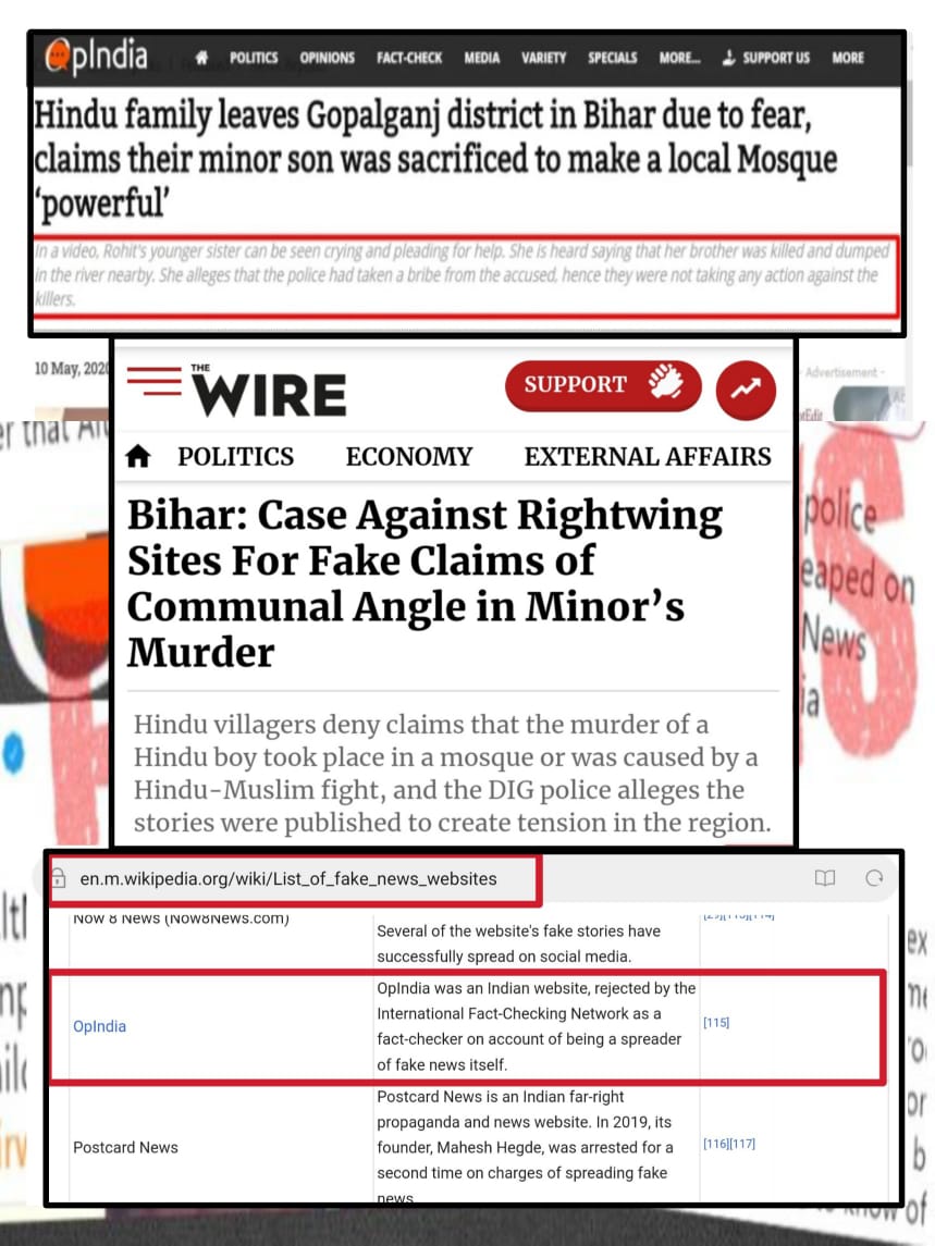ladeedafarzana's tweet photo. OpIndia is much more than just fake news. They are systematically manipulating news and distorting facts into incendiary Anti-Muslim content.  They are wholesale dealers of Islamophobia and must be dealt with by authorities.
#OpIndiaSpreadsHate 
#OpIndiaSpreadsHatred https://t.co/r8HncIQYx9